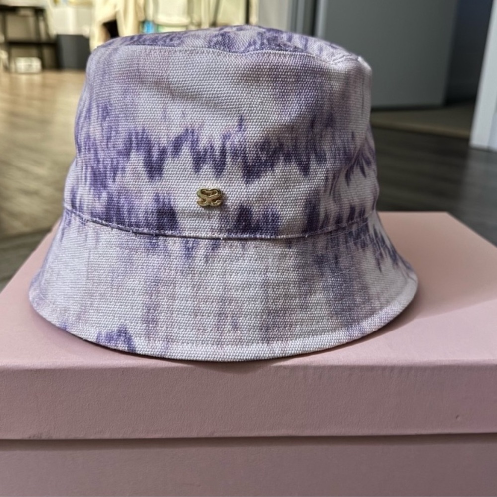 Sandro Purple Bucket Hat with Tie-Dye Pattern